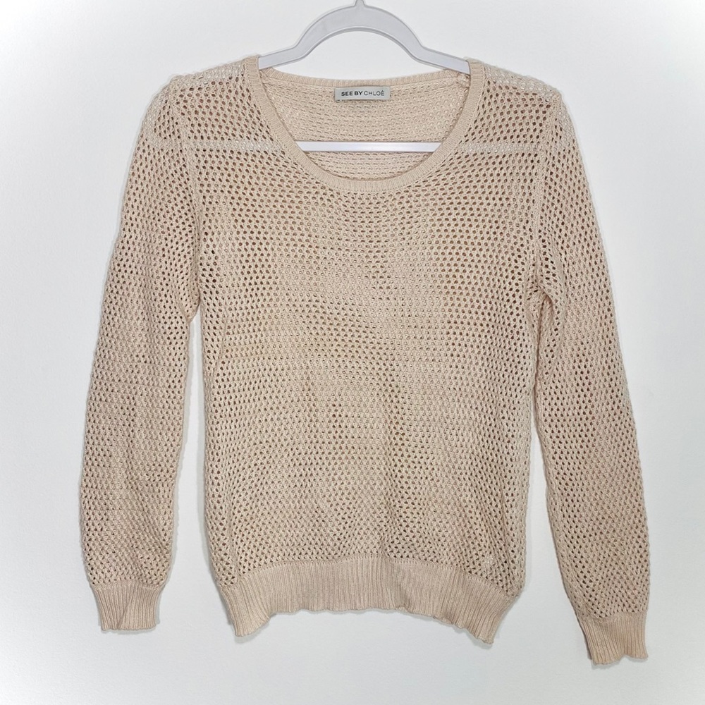 See by Chloé • Open Knit Cream Sweater